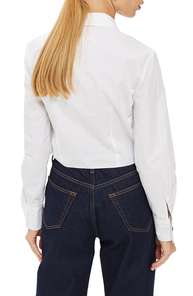 Topshop Poplin Wrap Shirt, Alternate, color, 