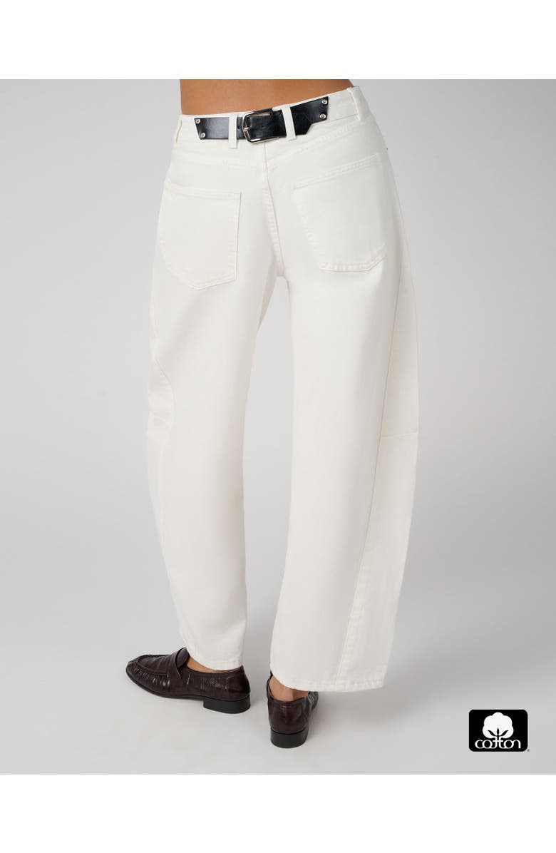 WeWoreWhat Mid Rise Barrel Jeans, Alternate, color, White