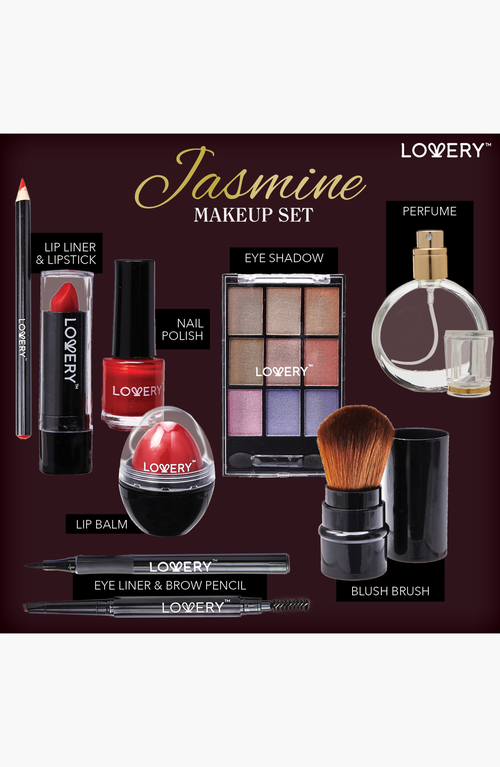 Lovery Jasmine Premium 30pc Home Spa & Makeup Set In Black Crocodile Case