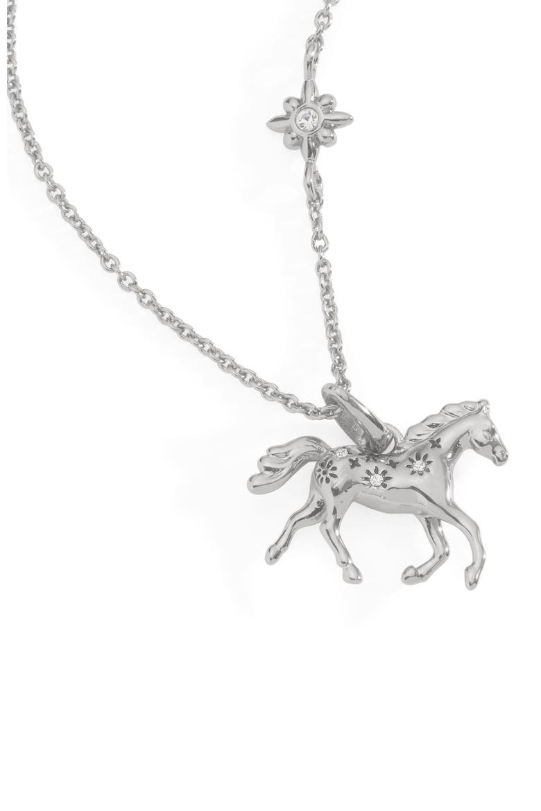 Horse Pendant Necklace, Alternate, color, Silver