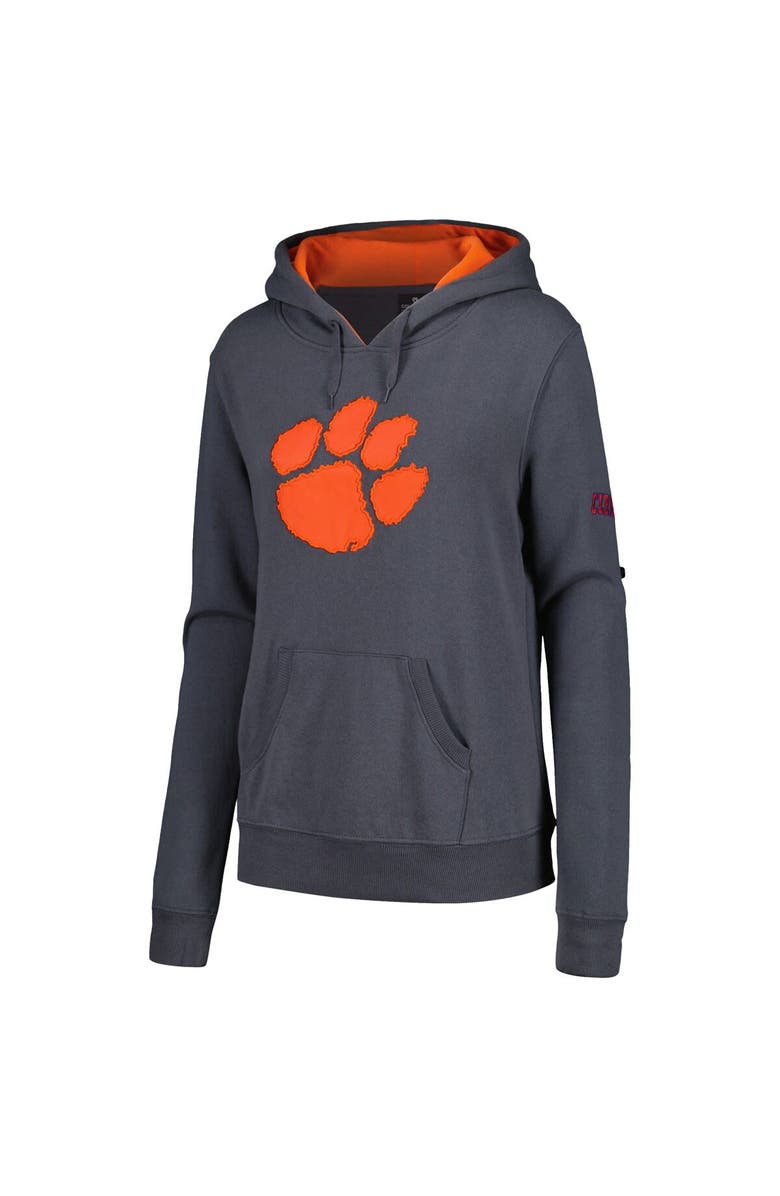 STADIUM ATHLETIC Women's Stadium Athletic Charcoal Clemson Tigers Big Logo Pullover Hoodie, Alternate, color,