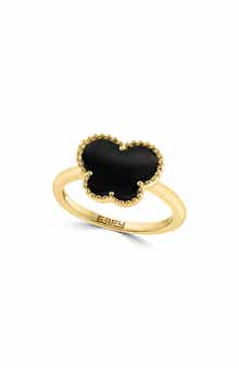 EFFY 14K Yellow Gold Onyx Butterfly Ring