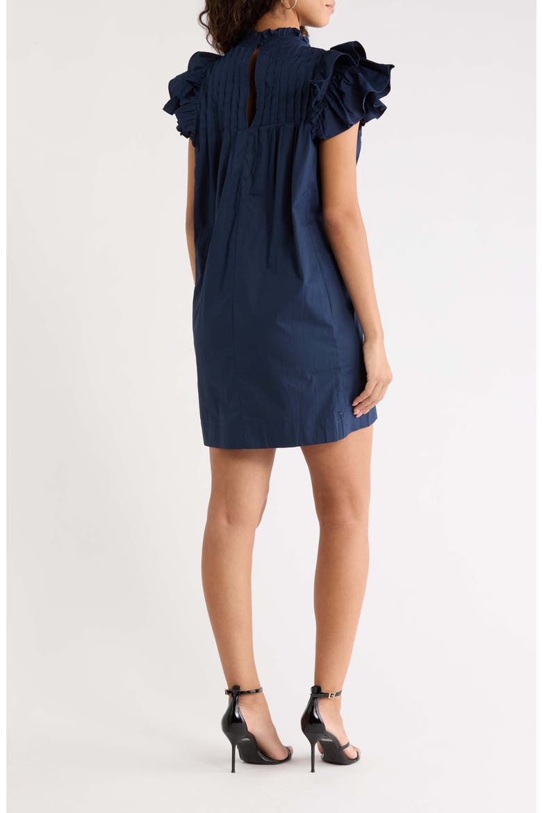 Lovel Ruffle Sleve Shift Dress, Alternate, color, NAVY