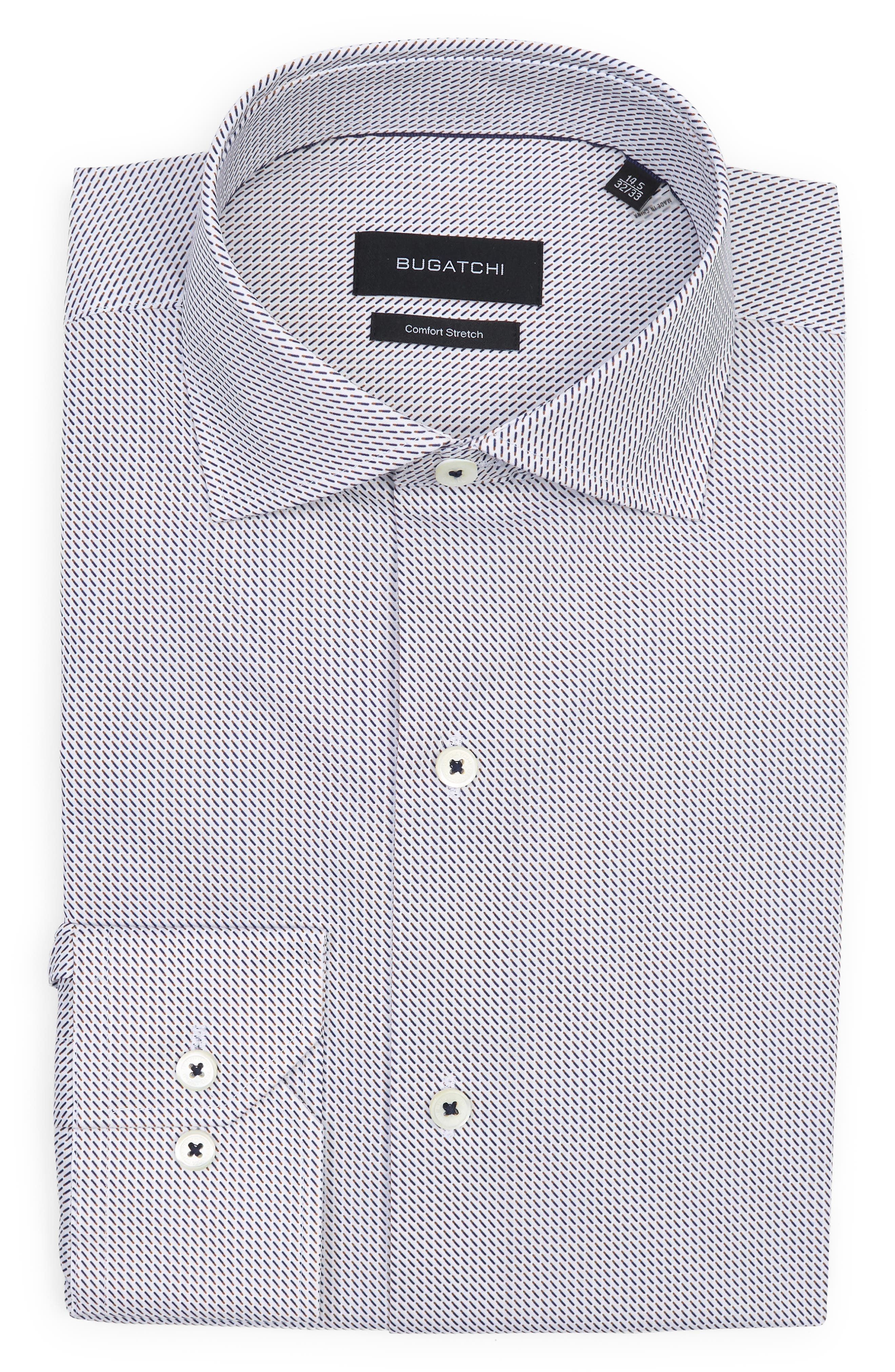 Bugatchi Mini Line Print Comfort Stretch Dress Shirt (Men) | Nordstromrack