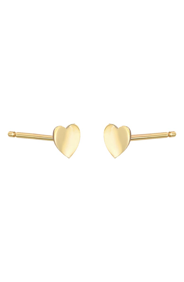 Zoe Lev Small Heart Stud Earrings, Main, color, Yellow Gold