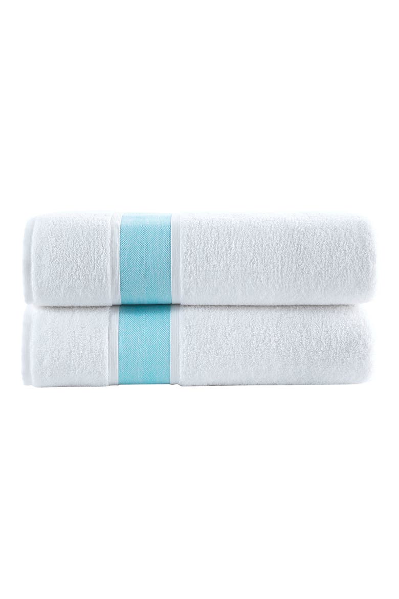 Ottoman Rolls 2-Pack Turkish Cotton Hand Towels, Main, color, SEA GLASS