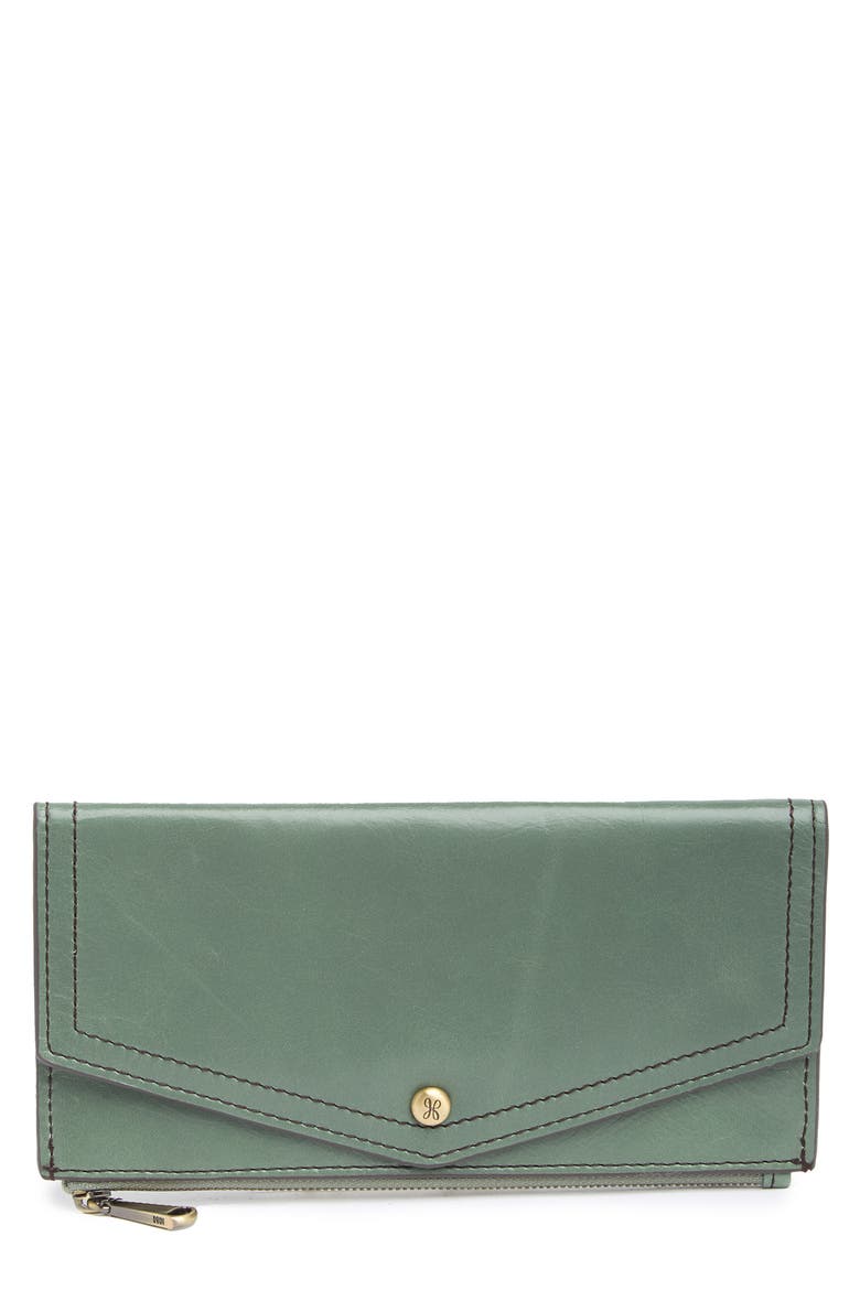 Esprit Leather Wallet, Main, color, BOTTLE GREEN