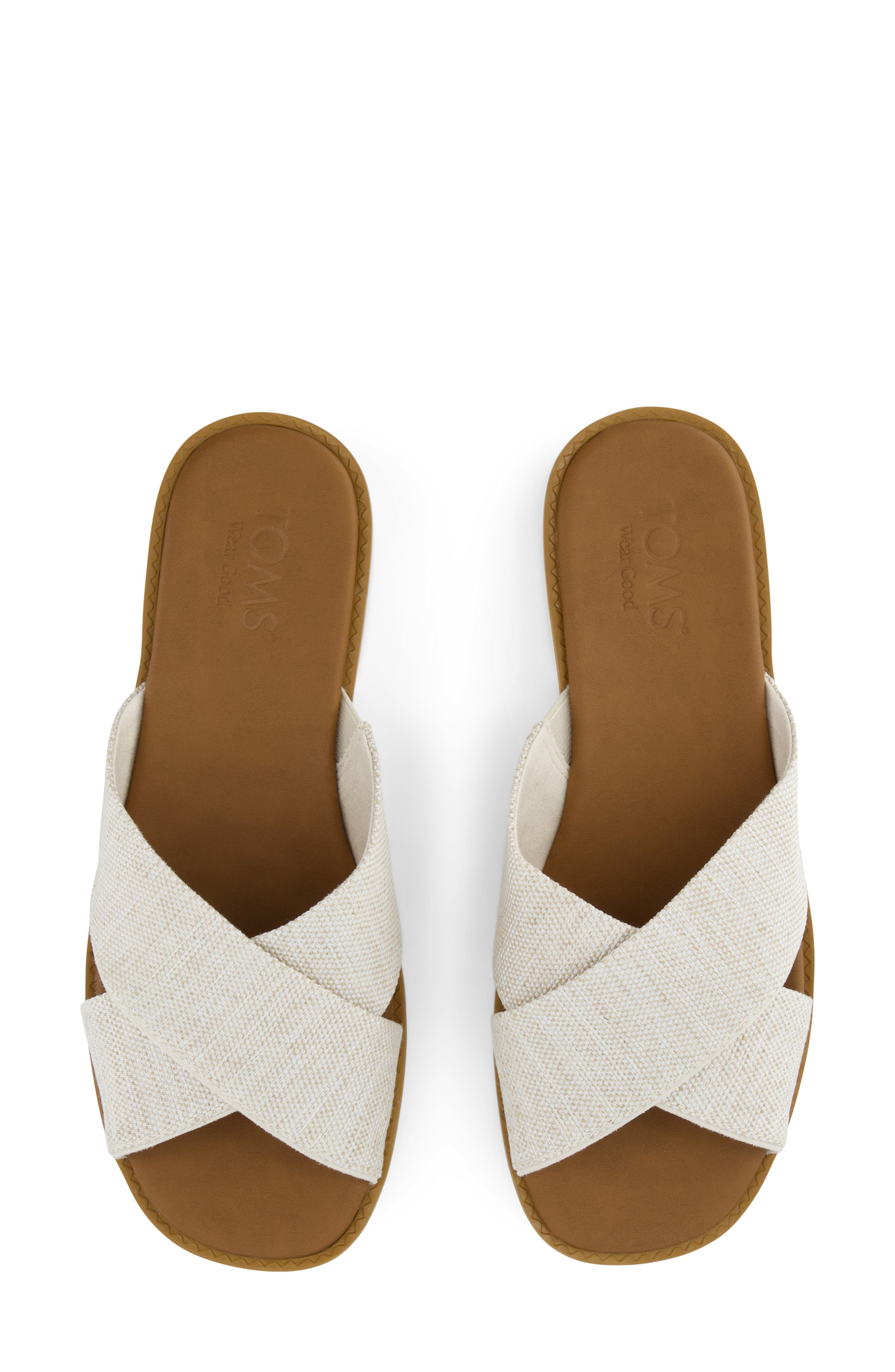 Mae Crisscross Slide Sandal, Alternate, color, NATURAL IVORY