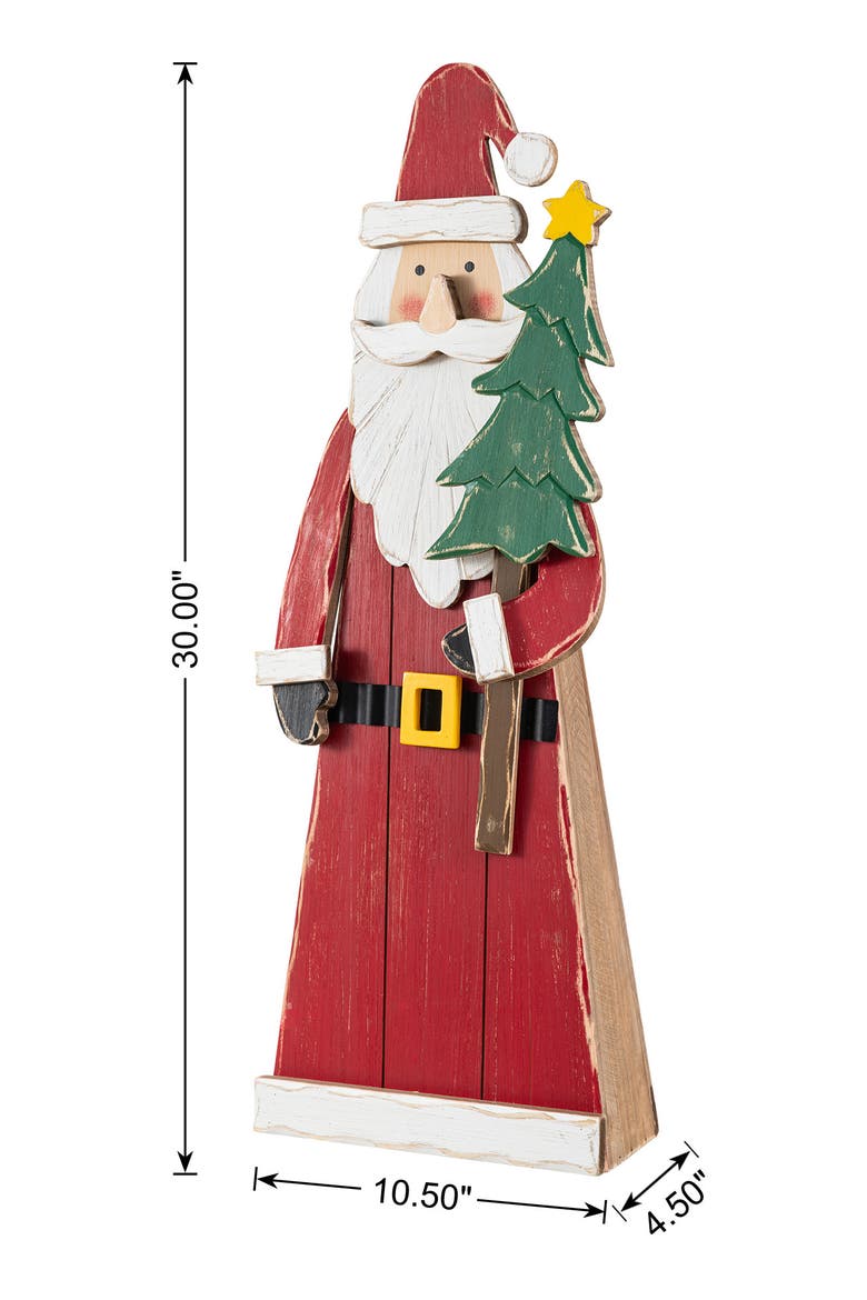 Christmas Chunky Wood Santa Snowman Porch Decor, Alternate, color, Red