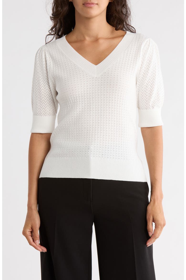 Pointelle Stitch Sweater, Main, color, SUGAR SWIZZLE