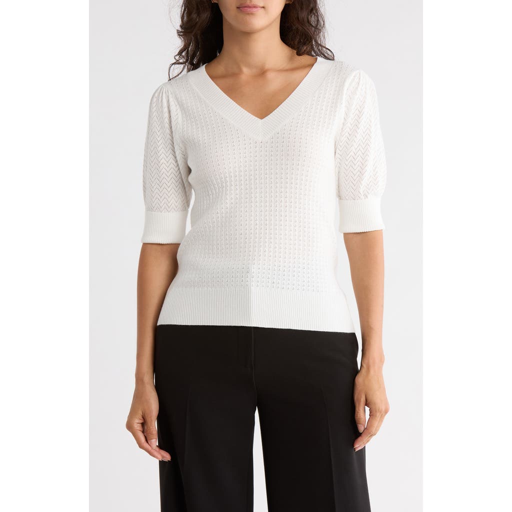 Dr2 By Daniel Rainn Pointelle Stitch Sweater