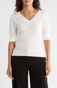 DR2 by Daniel Rainn Pointelle Stitch Sweater