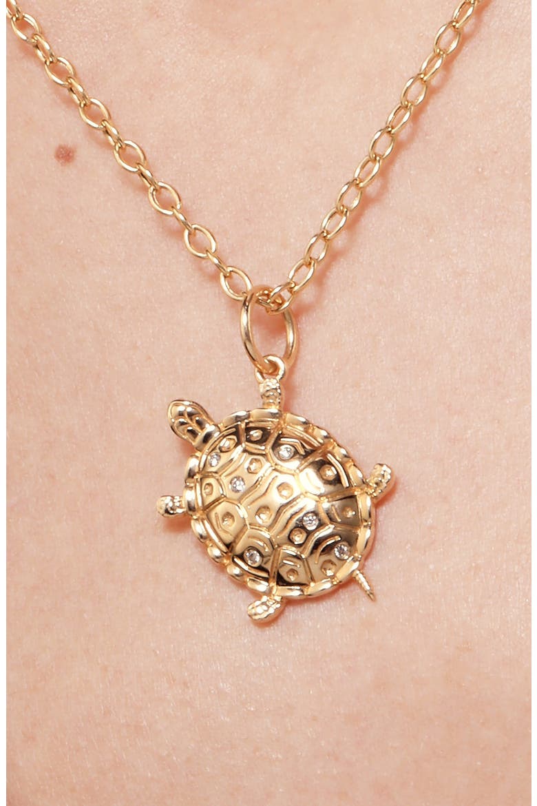 Slow Voyager Turtle Charm, Alternate, color, Yellow Gold