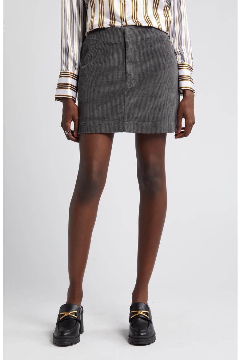 Corduroy Miniskirt, Alternate, color, GREY THUNDERSTORM