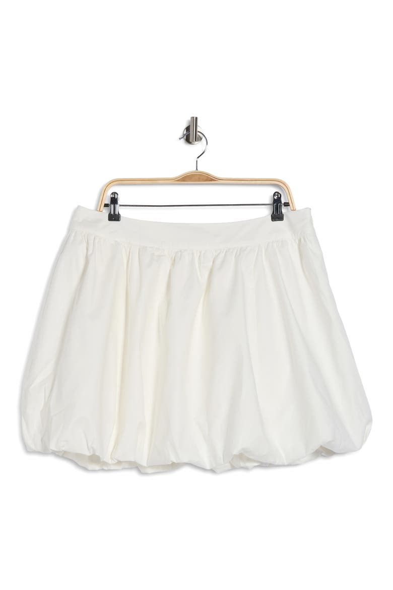 Brynn Organic Cotton Blend Bubble Hem Miniskirt, Main, color, WHITE