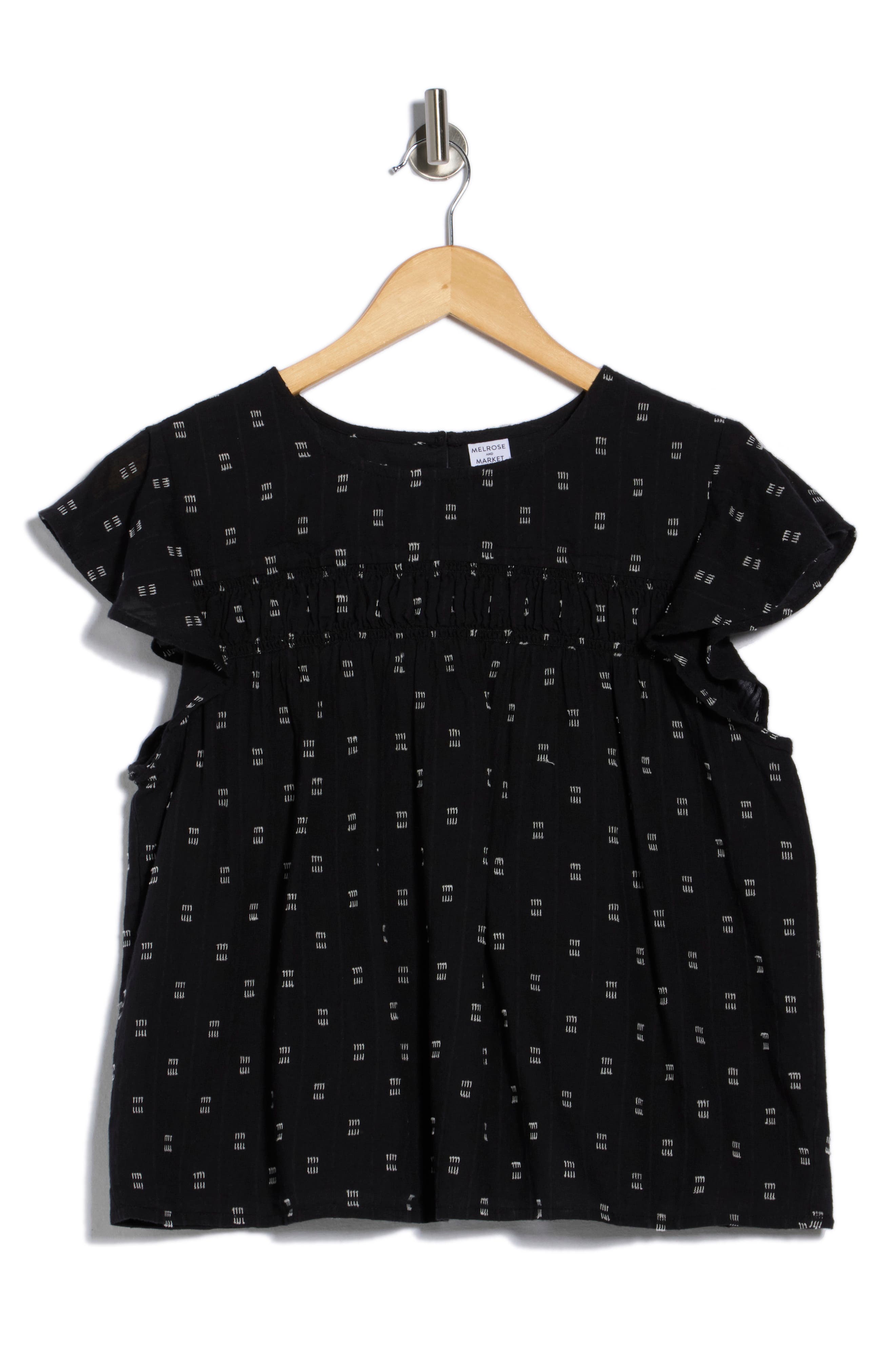 Melrose and Market Short Sleeve Dobby Woven Top