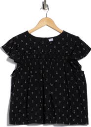 Melrose and Market Short Sleeve Dobby Woven Top
