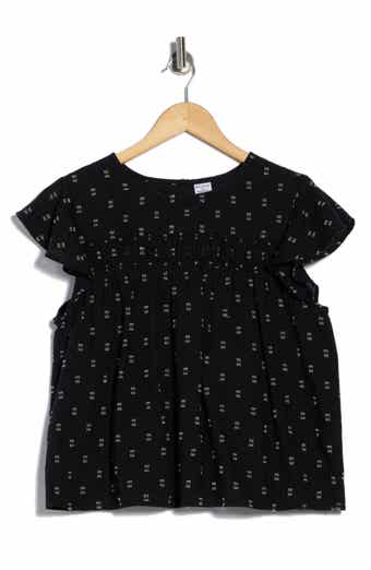 Melrose and Market Short Sleeve Dobby Woven Top