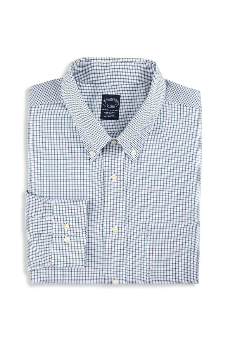 Big & Tall Non-Iron Micro Check Dress Shirt, Main, color, GREEN