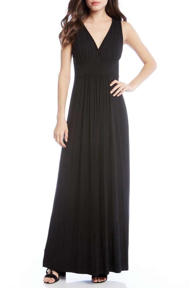 Jersey Knit Maxi Dress, Main, color, BLACK