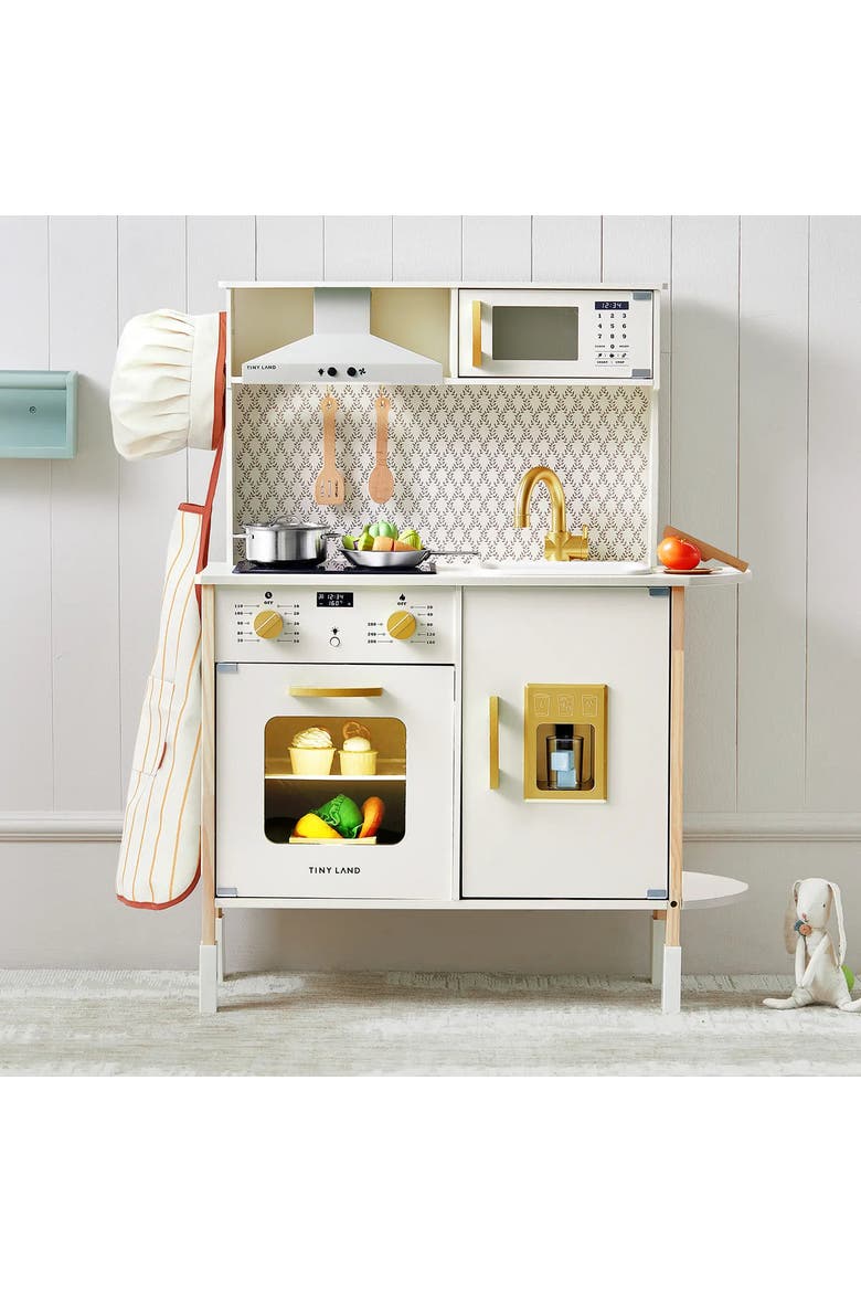 PopJoy Wooden Play Kitchen Set with Lights Sounds for Kids, Main, color, Multicolor