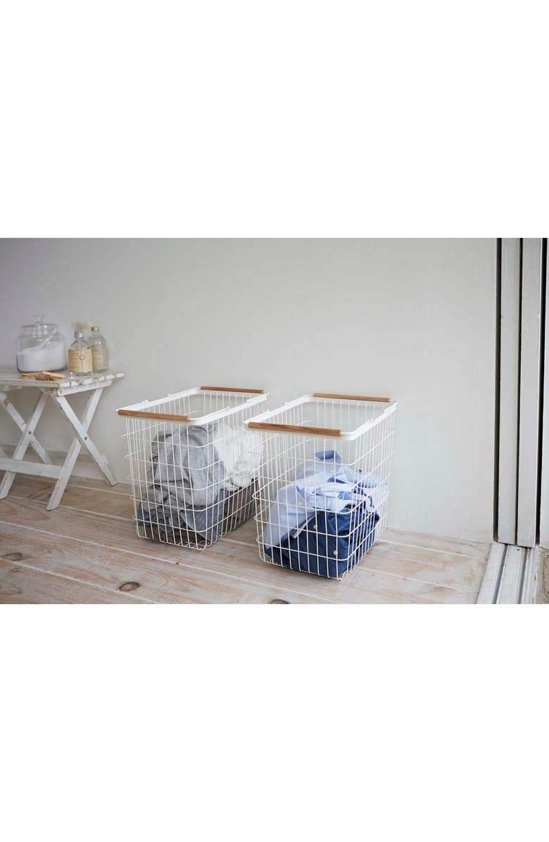 Yamazaki Tosca Laundry Basket, Alternate, color, White Large