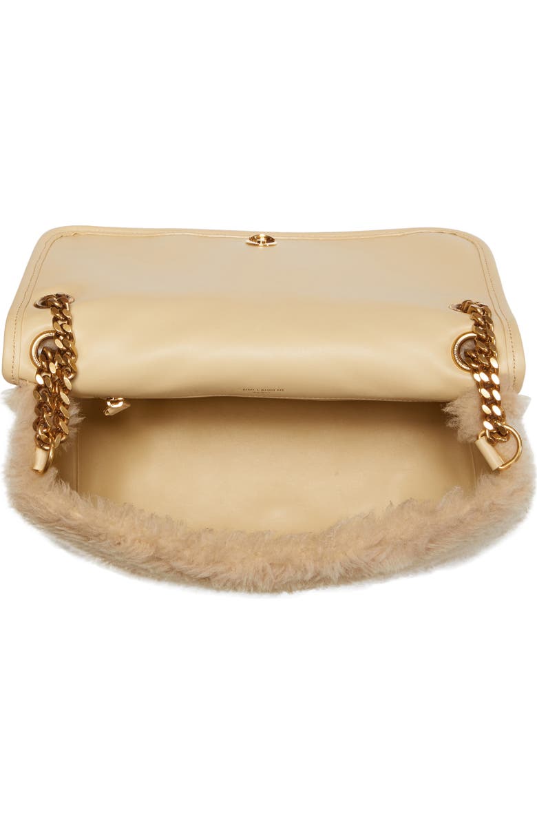 Saint Laurent Medium Niki Genuine Shearling Shoulder Bag, Alternate, color,