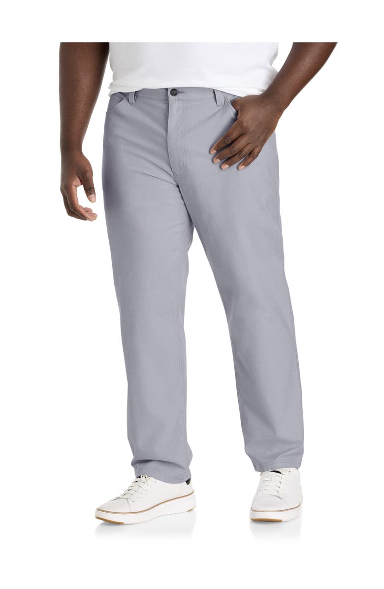 Oak Hill by DXL Big & Tall Straight-Fit 5-Pocket Chambray Pants, Main, color, Blackened Pearl