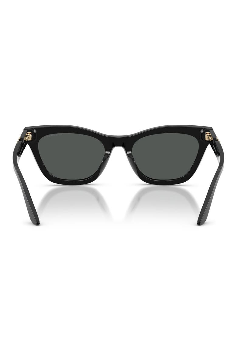 55mm Cat Eye Sunglasses, Alternate, color, SHINY BLACK / DARK GREY
