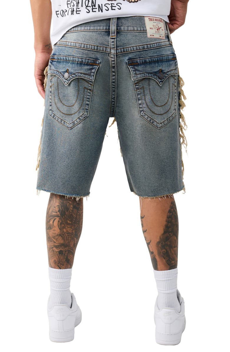 True Religion Bobby Destroyed Denim Shorts, Alternate, color, 