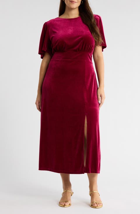 Night Bloom Velvet Maxi Dress (Plus)