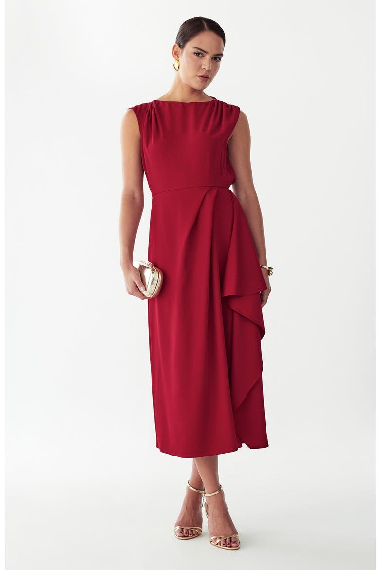 Giselle Midi Dress, Main, color, Burgundy