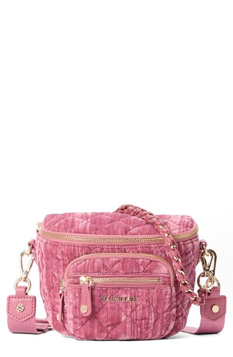 Micro Crosby Diamond Quilted Velvet Sling Bag