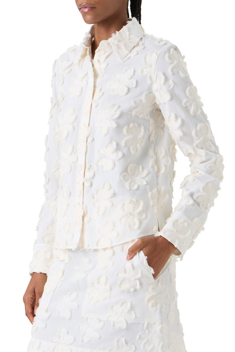 Floral Cotton Jacquard Button-Up Shirt, Alternate, color, CREAM IVORY