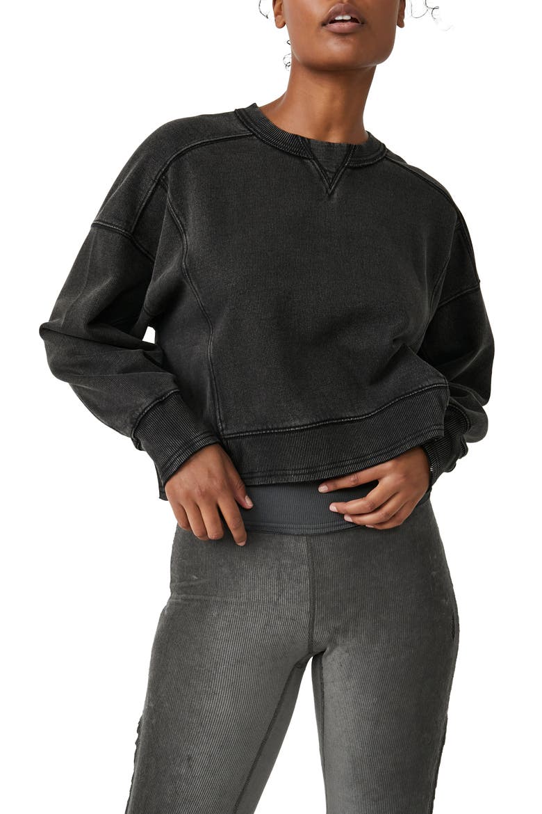 FP Movement Intercept Cotton Blend Sweatshirt, Main, color, BLACK
