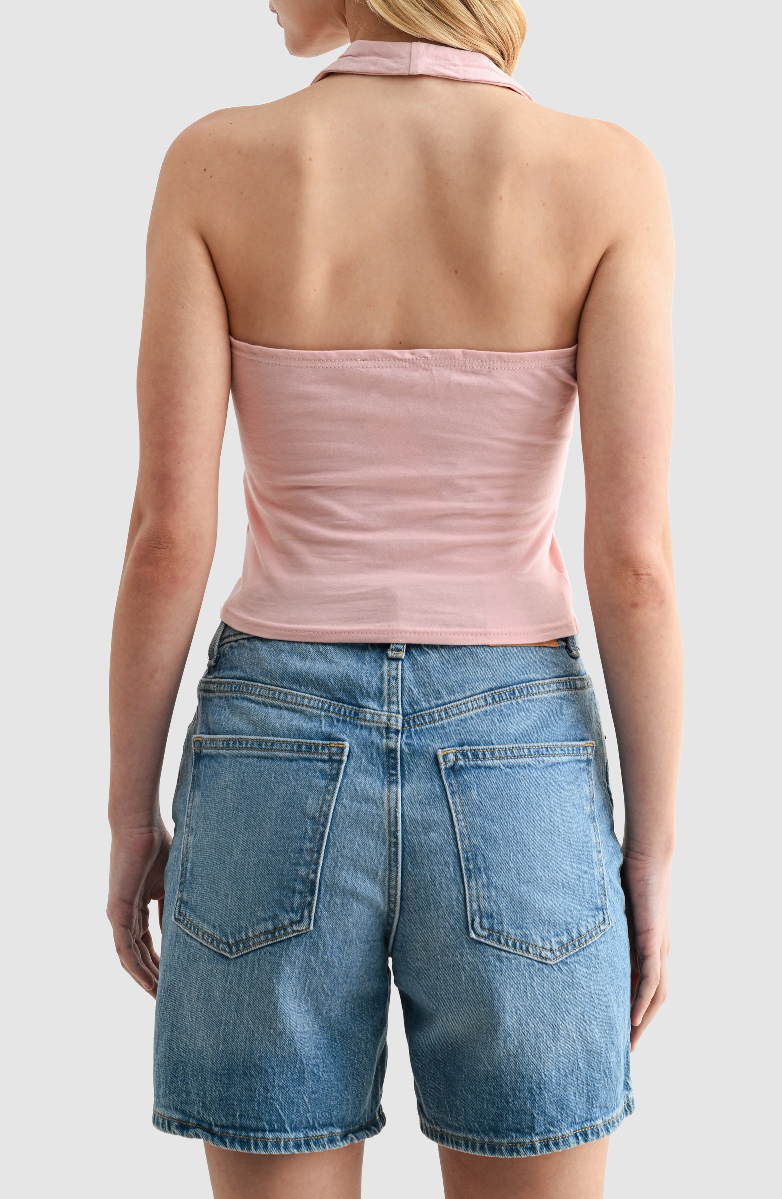 Stretch Cotton Halter Top - image 4