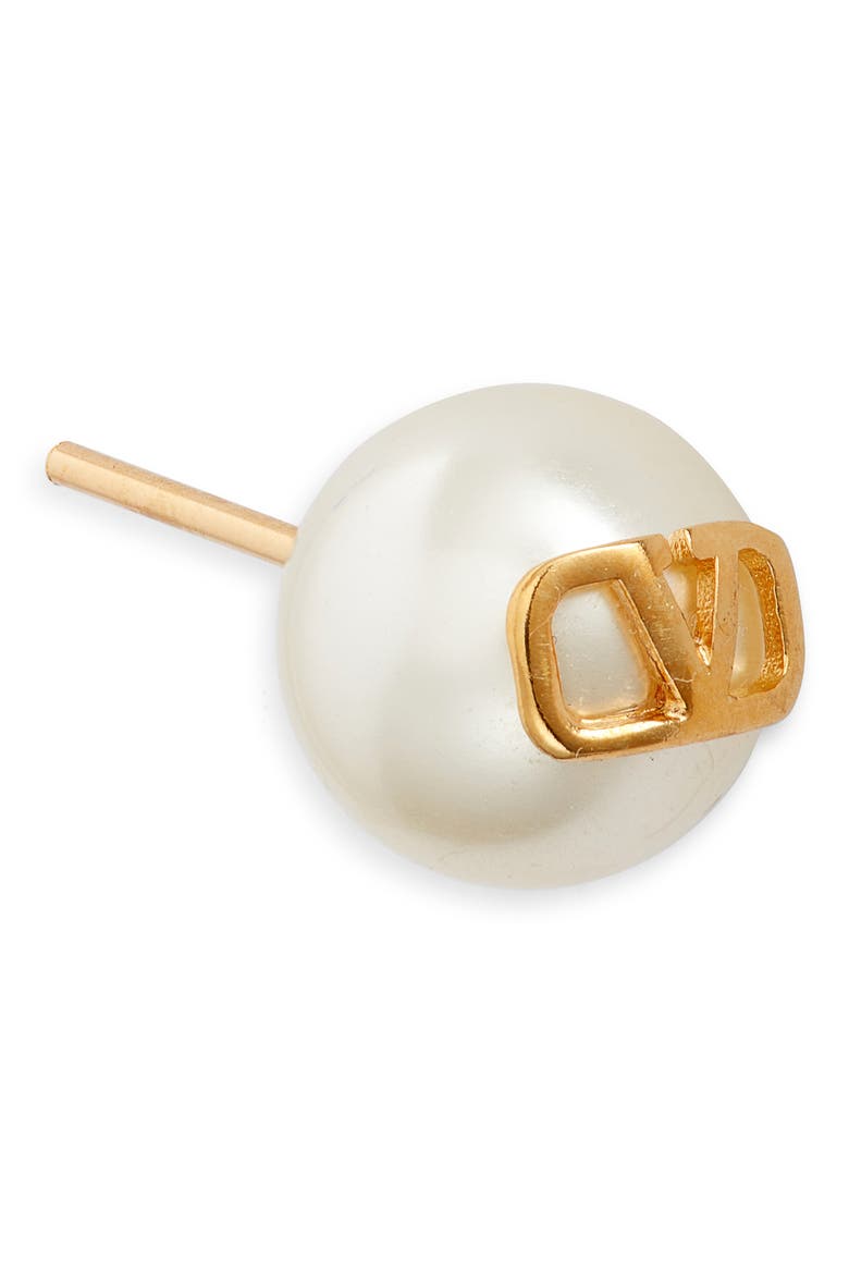 VLOGO Imitation Pearl Stud Earrings, Alternate, color, ORO 18/CREAM