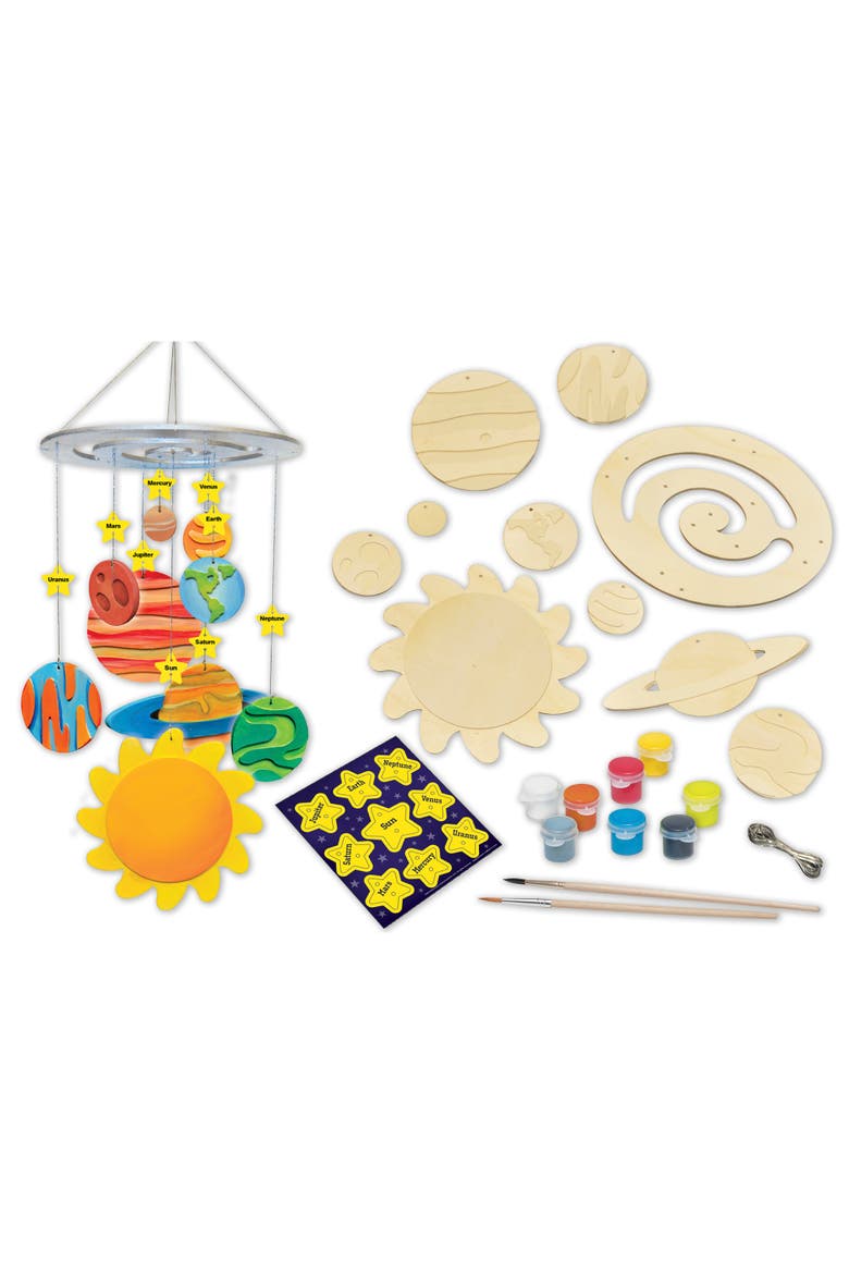 Solar System Mobile Wood Craft Kit, Alternate, color, Multicolor