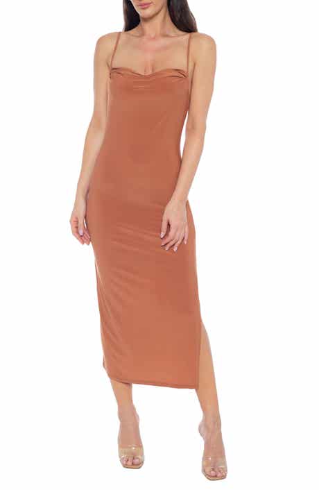 bebe Scoop Neck Midi Dress