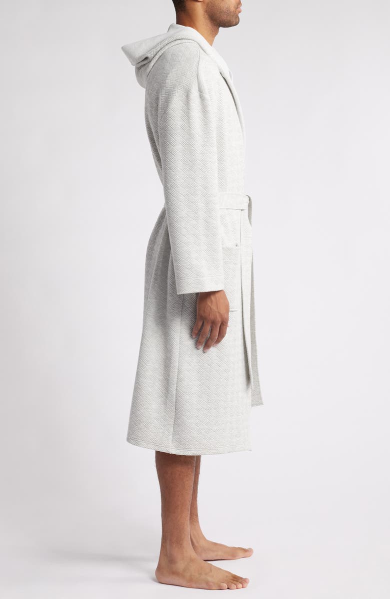 Majestic International Diamond Textured Hooded Robe, Alternate, color, 