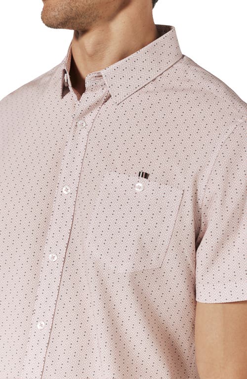 7 Diamonds Altea Short Sleeve Performance Button-up Shirt In Dusty Rose
