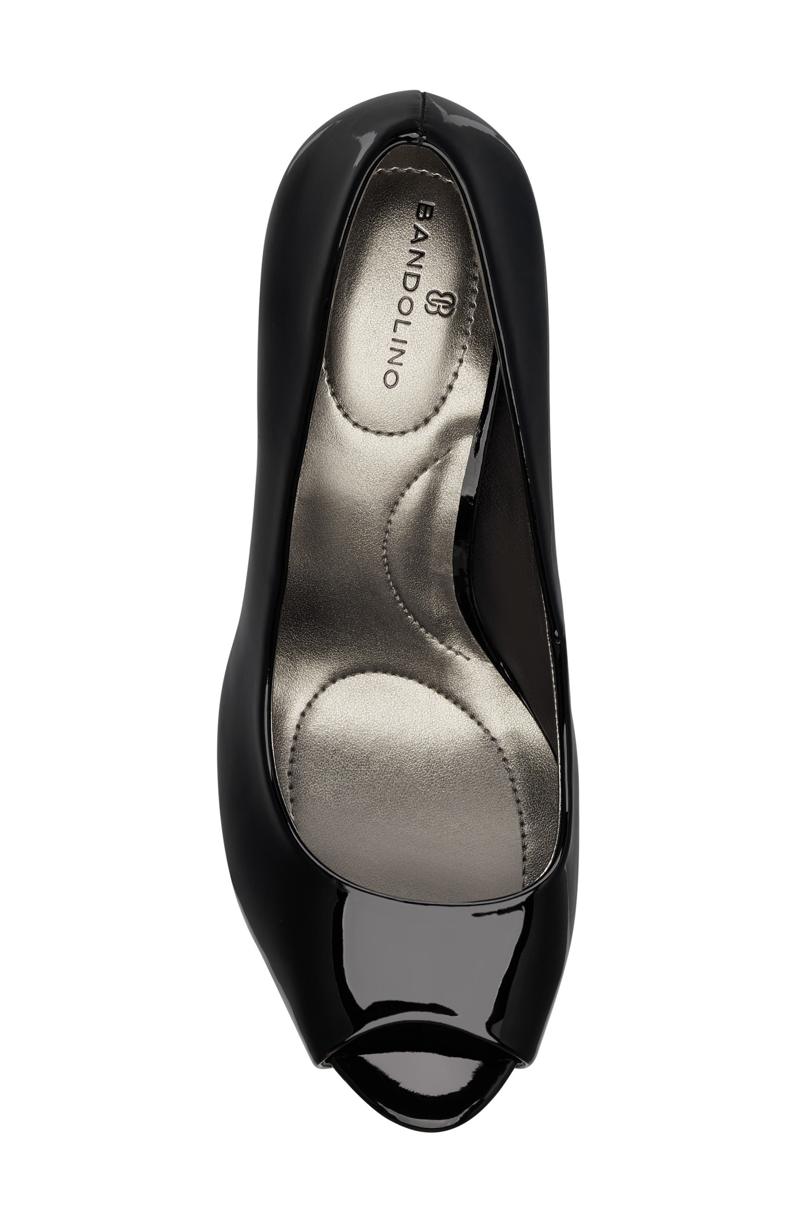 Bandolino Rainaa Peep Toe Pump, Alternate, color, Black Patent