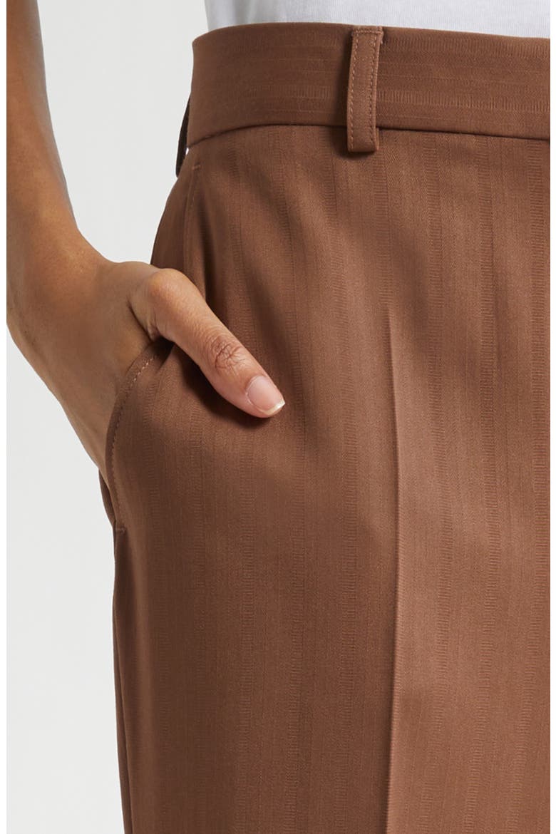 Stripe Wool Bootcut Trousers, Alternate, color, SIENNA