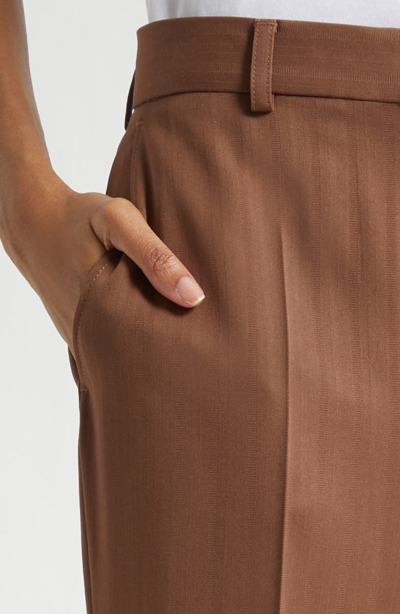 Stella McCartney Stripe Wool Bootcut Trousers, Alternate, color, Sienna