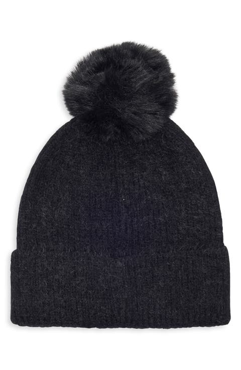 Heart Appliqué Pom Beanie