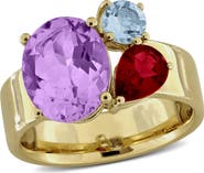 Julianna B. Gemstone Multi-Shape 3-Stone Ring Sterling Silver