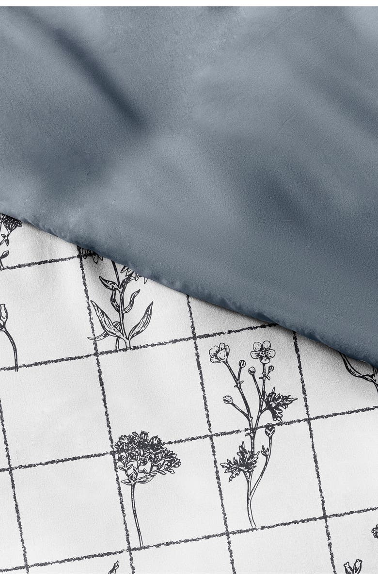 HOMESPUN HOME SPUN Premium Ultra Soft Flower Field Pattern 3-Piece Reversible Duvet, Alternate, color, Gray