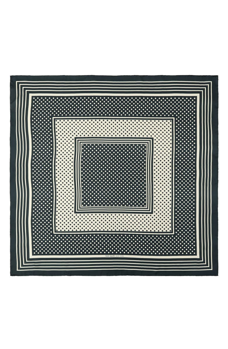 Kate Spade New York dot silk square scarf, Main, color, Navy/ Cream