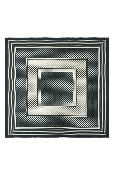 dot silk square scarf