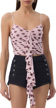 AFRM Columbia Ruffle Ruched Crop Top